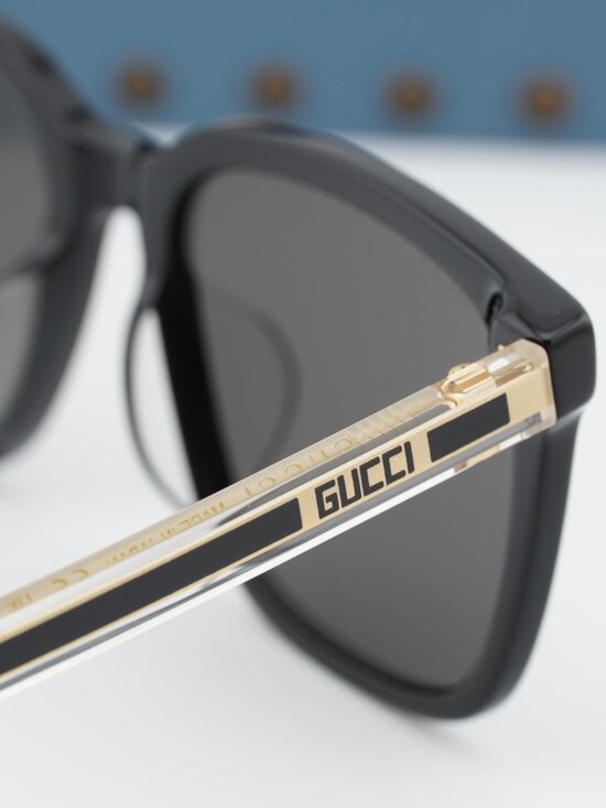 Gucci GG1121SA 001 Square Sunglasses - Black/Grey main image 6